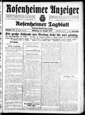 Rosenheimer Anzeiger Mittwoch 22. August 1917