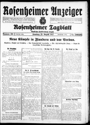 Rosenheimer Anzeiger Samstag 25. August 1917