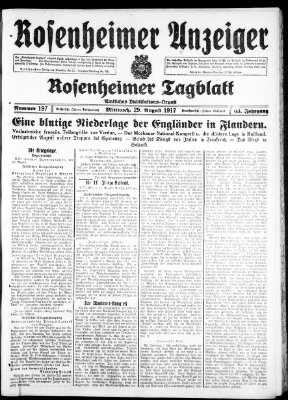 Rosenheimer Anzeiger Mittwoch 29. August 1917