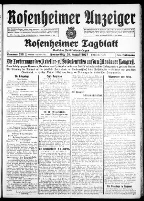 Rosenheimer Anzeiger Donnerstag 30. August 1917