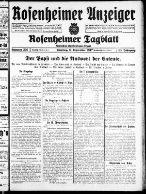 Rosenheimer Anzeiger Samstag 8. September 1917