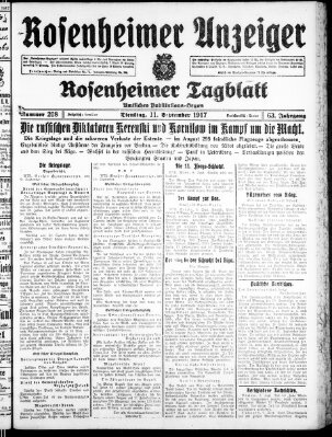 Rosenheimer Anzeiger Dienstag 11. September 1917