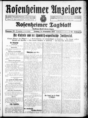 Rosenheimer Anzeiger Freitag 14. September 1917