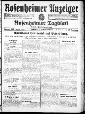 Rosenheimer Anzeiger Samstag 15. September 1917