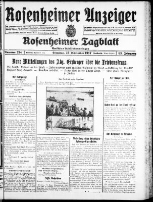 Rosenheimer Anzeiger Dienstag 18. September 1917