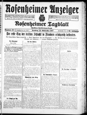 Rosenheimer Anzeiger Samstag 22. September 1917
