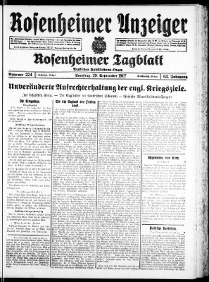 Rosenheimer Anzeiger Samstag 29. September 1917