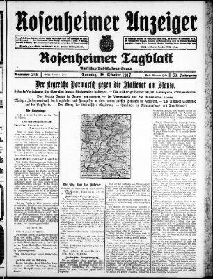 Rosenheimer Anzeiger Sonntag 28. Oktober 1917