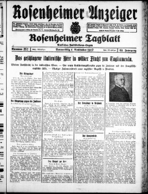 Rosenheimer Anzeiger Donnerstag 1. November 1917