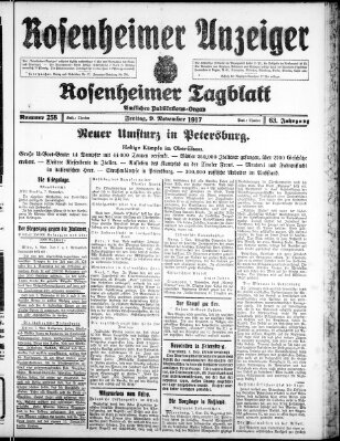 Rosenheimer Anzeiger Freitag 9. November 1917