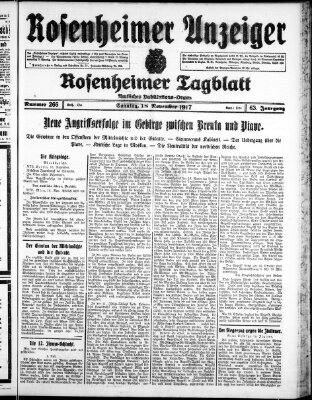 Rosenheimer Anzeiger Sonntag 18. November 1917