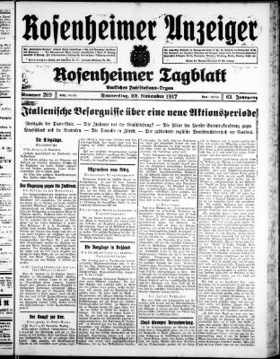 Rosenheimer Anzeiger Donnerstag 22. November 1917