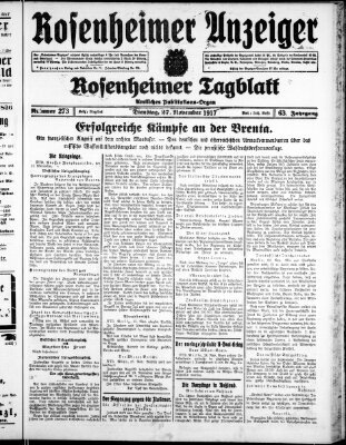 Rosenheimer Anzeiger Dienstag 27. November 1917