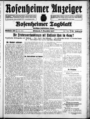 Rosenheimer Anzeiger Mittwoch 5. Dezember 1917