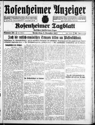 Rosenheimer Anzeiger Donnerstag 6. Dezember 1917