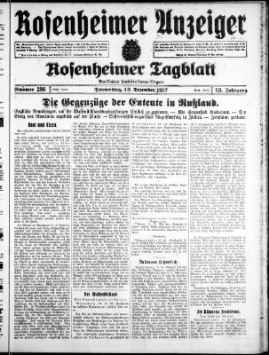 Rosenheimer Anzeiger Donnerstag 13. Dezember 1917