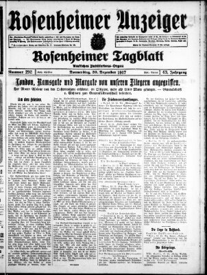 Rosenheimer Anzeiger Donnerstag 20. Dezember 1917