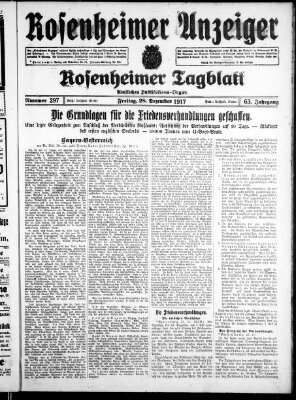 Rosenheimer Anzeiger Freitag 28. Dezember 1917