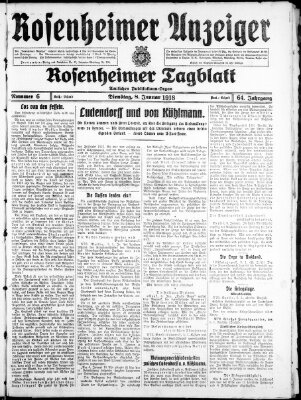 Rosenheimer Anzeiger Dienstag 8. Januar 1918