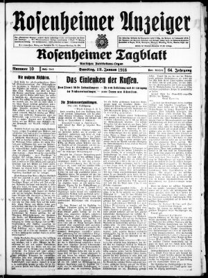 Rosenheimer Anzeiger Samstag 12. Januar 1918