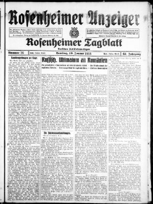 Rosenheimer Anzeiger Samstag 19. Januar 1918