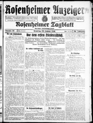 Rosenheimer Anzeiger Dienstag 22. Januar 1918