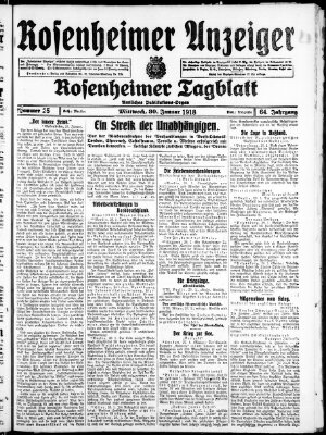 Rosenheimer Anzeiger Mittwoch 30. Januar 1918