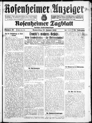 Rosenheimer Anzeiger Donnerstag 31. Januar 1918