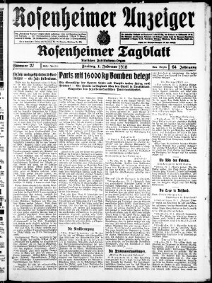 Rosenheimer Anzeiger Freitag 1. Februar 1918