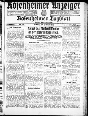 Rosenheimer Anzeiger Dienstag 19. Februar 1918