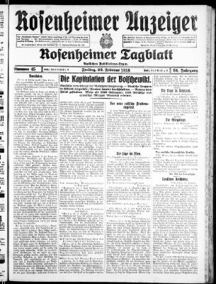 Rosenheimer Anzeiger Freitag 22. Februar 1918