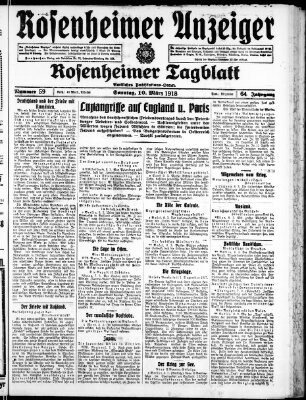 Rosenheimer Anzeiger Sonntag 10. März 1918