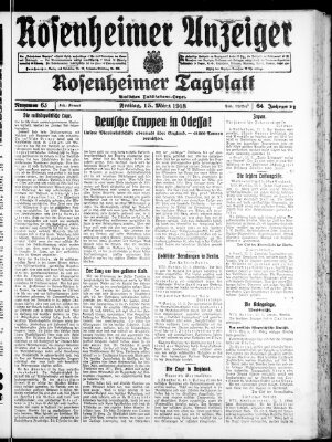 Rosenheimer Anzeiger Freitag 15. März 1918