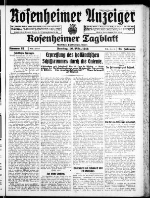 Rosenheimer Anzeiger Samstag 16. März 1918