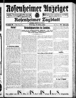 Rosenheimer Anzeiger Dienstag 19. März 1918