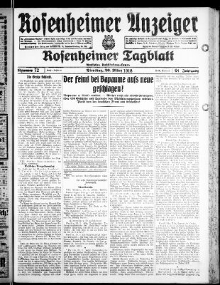 Rosenheimer Anzeiger Dienstag 26. März 1918