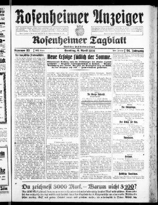 Rosenheimer Anzeiger Samstag 6. April 1918