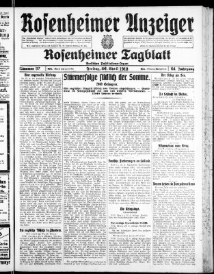 Rosenheimer Anzeiger Freitag 26. April 1918