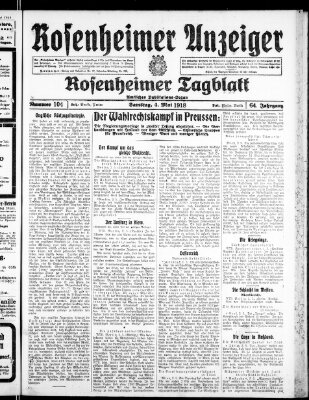 Rosenheimer Anzeiger Samstag 4. Mai 1918