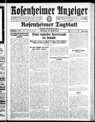 Rosenheimer Anzeiger Sonntag 12. Mai 1918