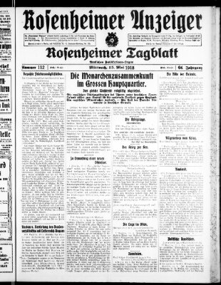 Rosenheimer Anzeiger Mittwoch 15. Mai 1918