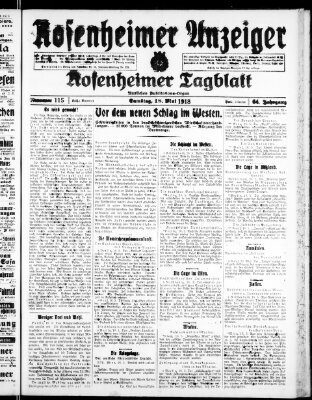 Rosenheimer Anzeiger Samstag 18. Mai 1918