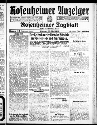 Rosenheimer Anzeiger Sonntag 19. Mai 1918