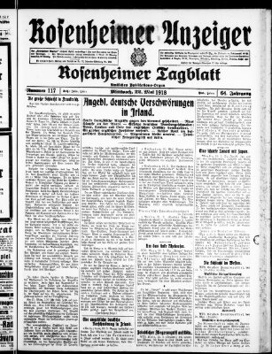 Rosenheimer Anzeiger Mittwoch 22. Mai 1918