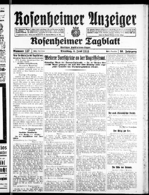 Rosenheimer Anzeiger Dienstag 4. Juni 1918