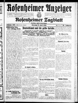 Rosenheimer Anzeiger Sonntag 9. Juni 1918