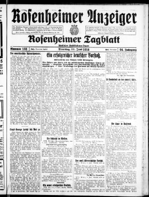 Rosenheimer Anzeiger Dienstag 11. Juni 1918