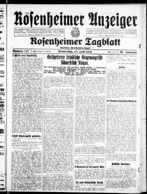 Rosenheimer Anzeiger Donnerstag 13. Juni 1918