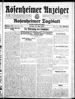 Rosenheimer Anzeiger Freitag 14. Juni 1918