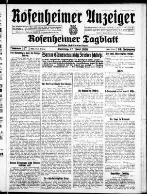 Rosenheimer Anzeiger Samstag 15. Juni 1918